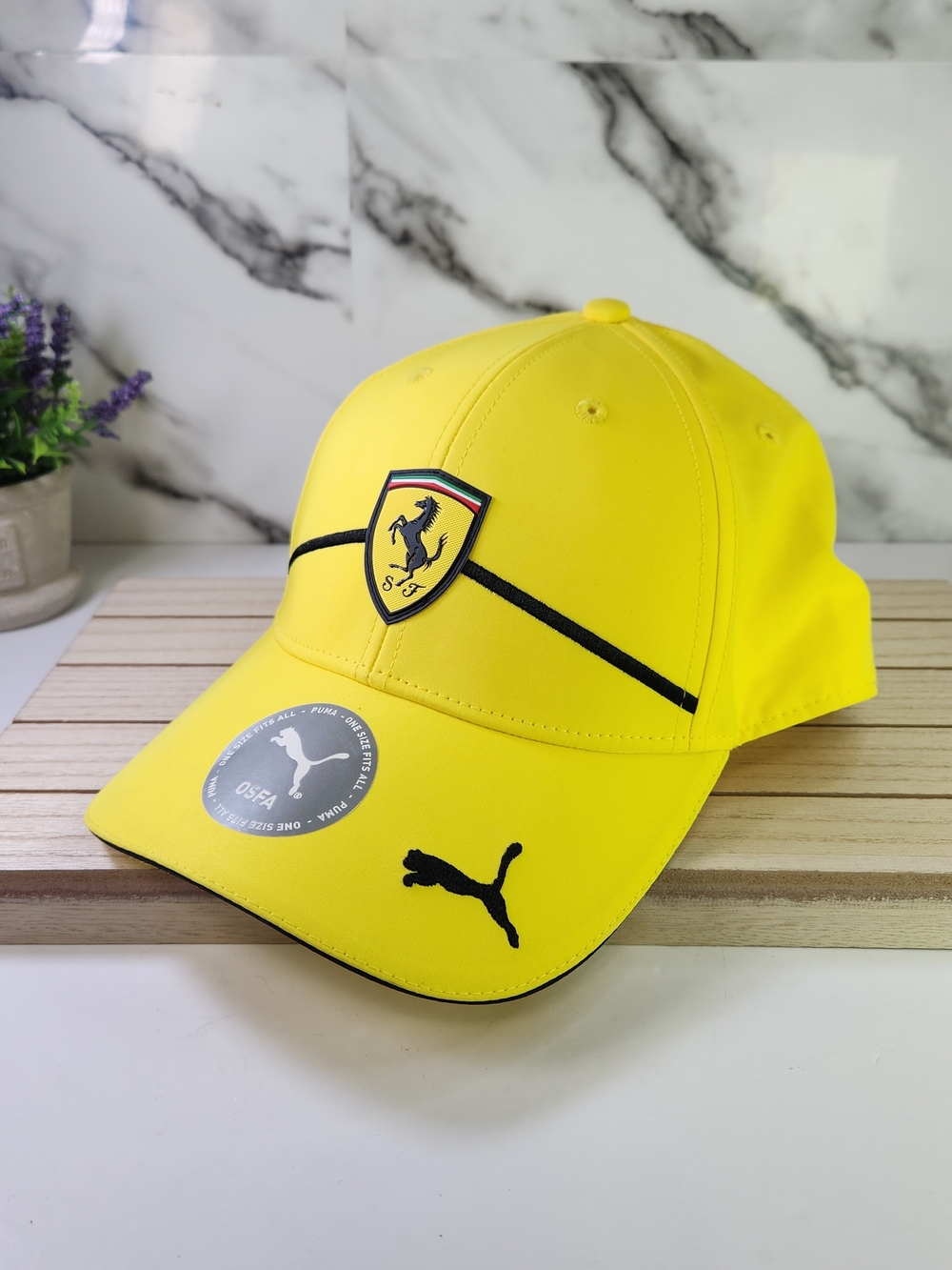Ferrari & Puma Yellow Baseball Cap. Adjustable Hat - Picture 2 of 8